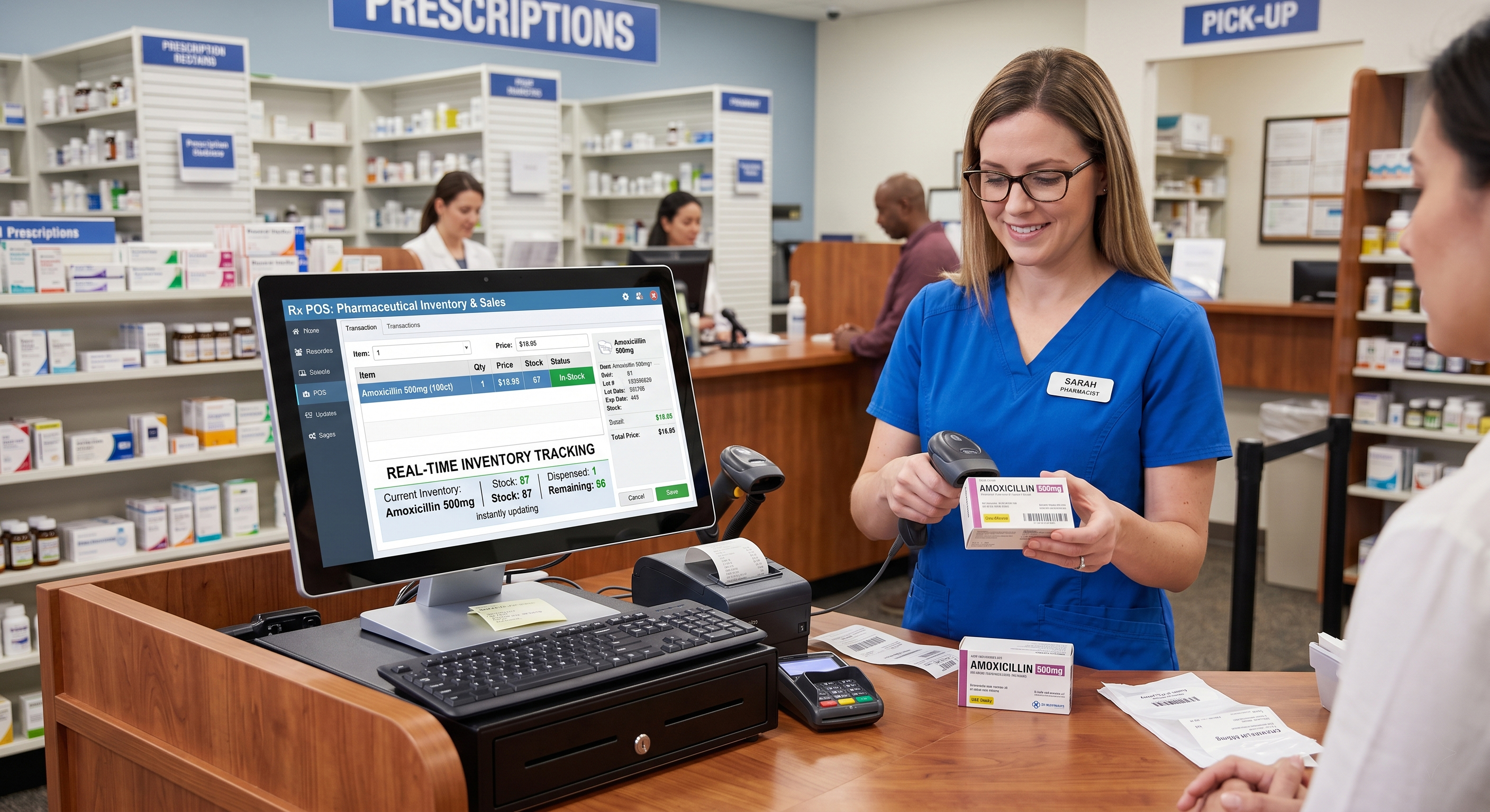 Real-time inventory tracking for pharmaceutical products.